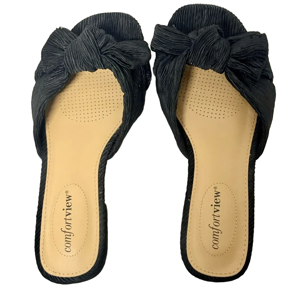 Comfortview Blanche Mule 7M Black, Wide Width